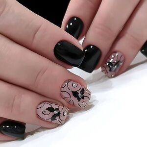 Black Butterfly Press On Nails